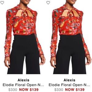 Alexis red floral blouse